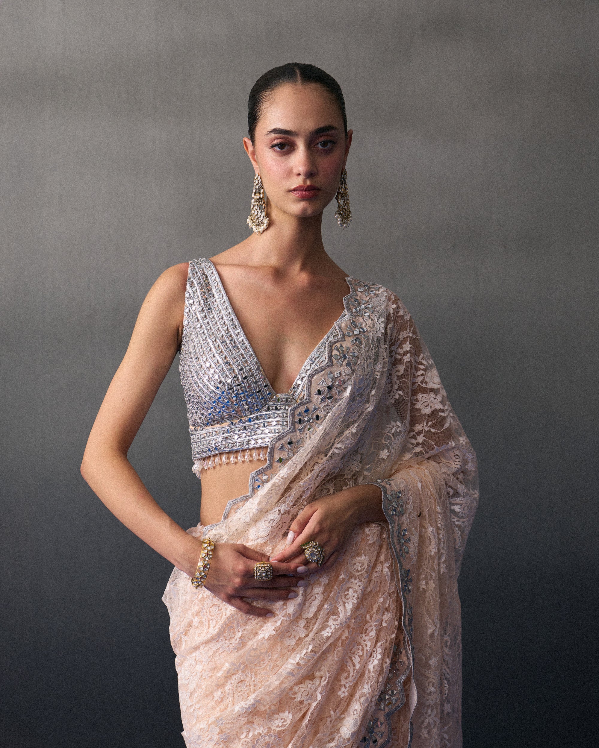 Peach Haldi Saree