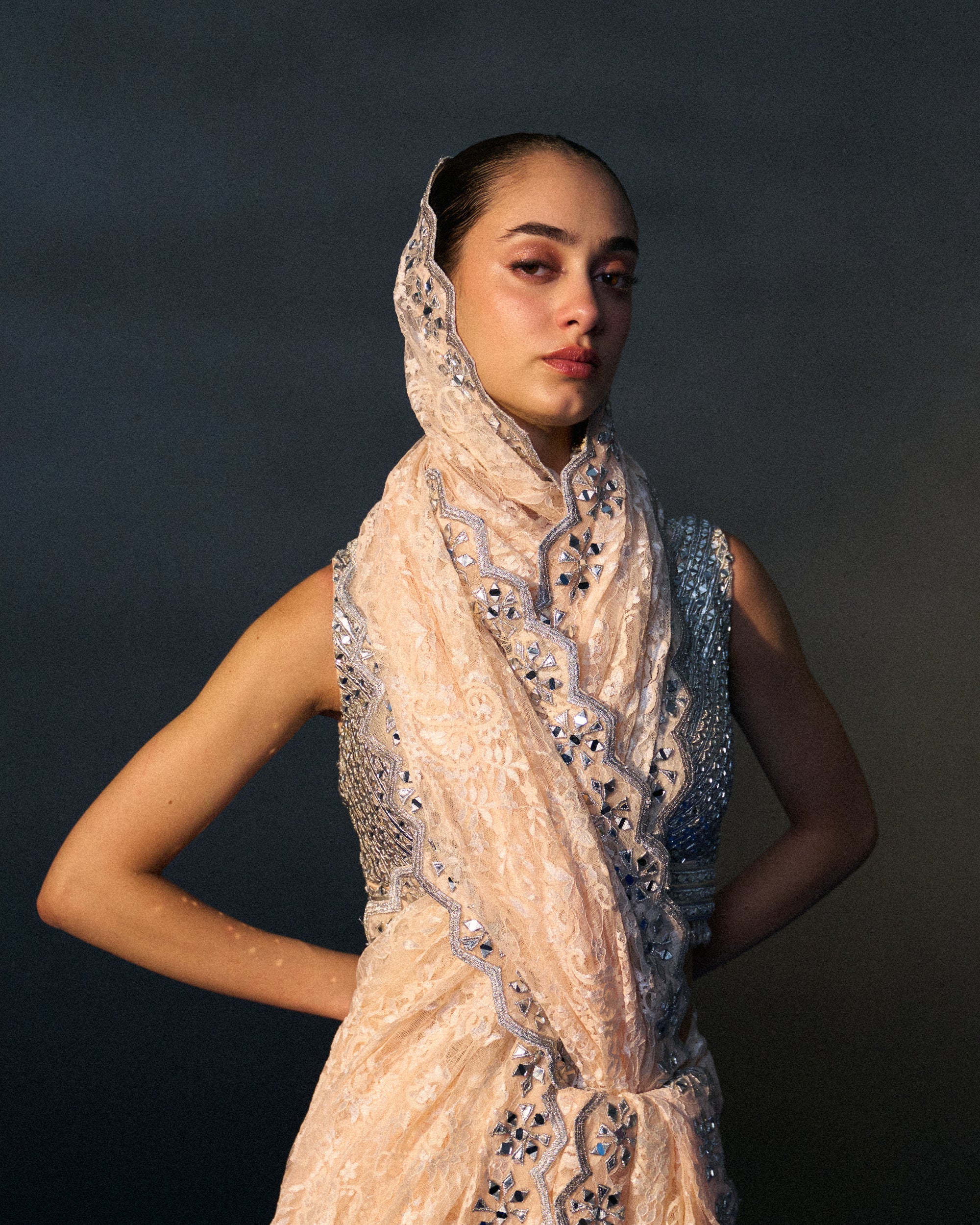 Peach Haldi Saree
