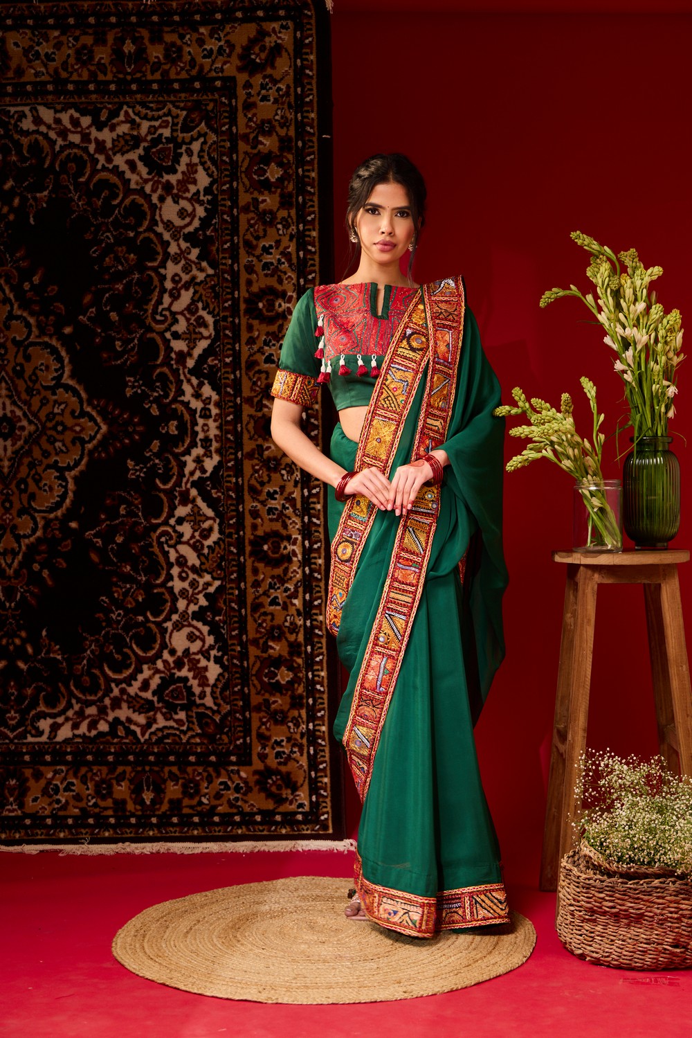 Emerald saree set