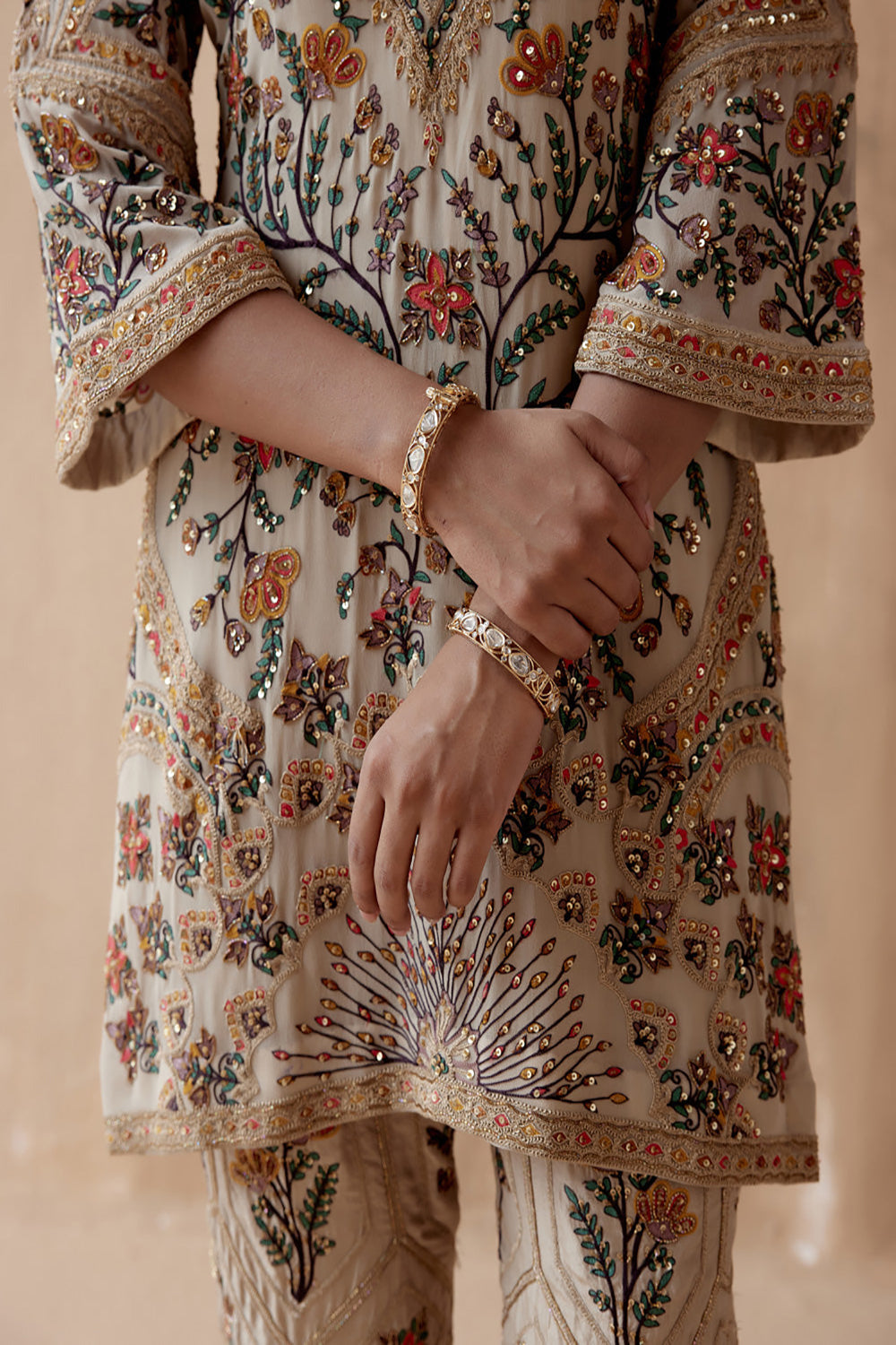 Ivory Kurta With Pants