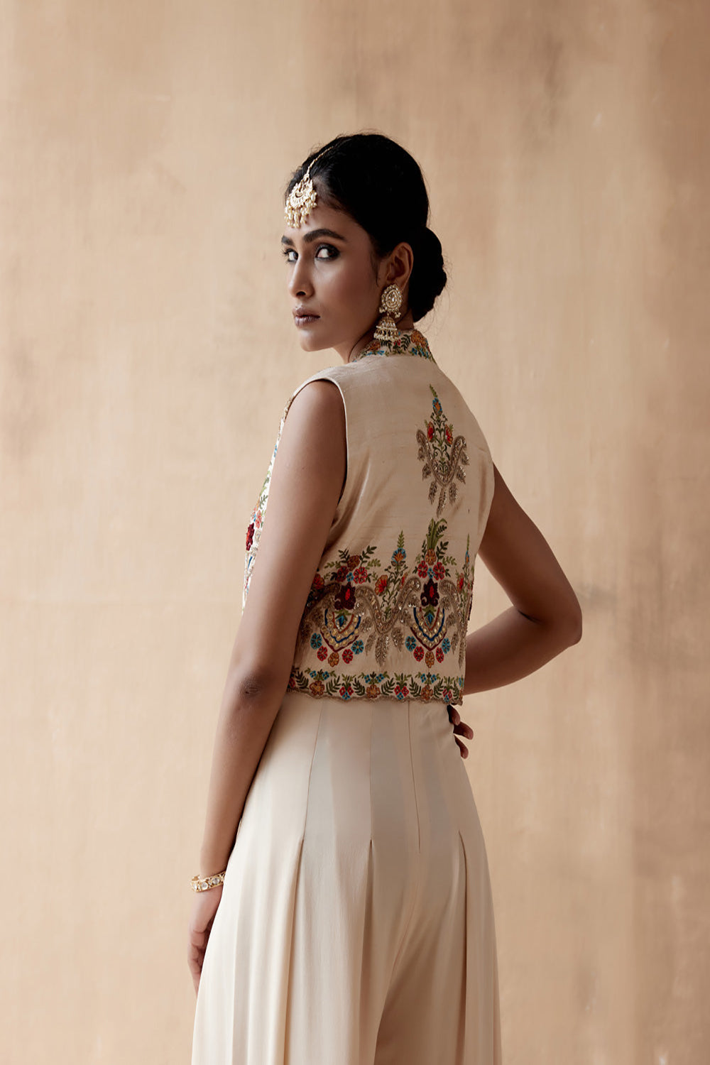 Ivory Jumpsuit With Jacket
