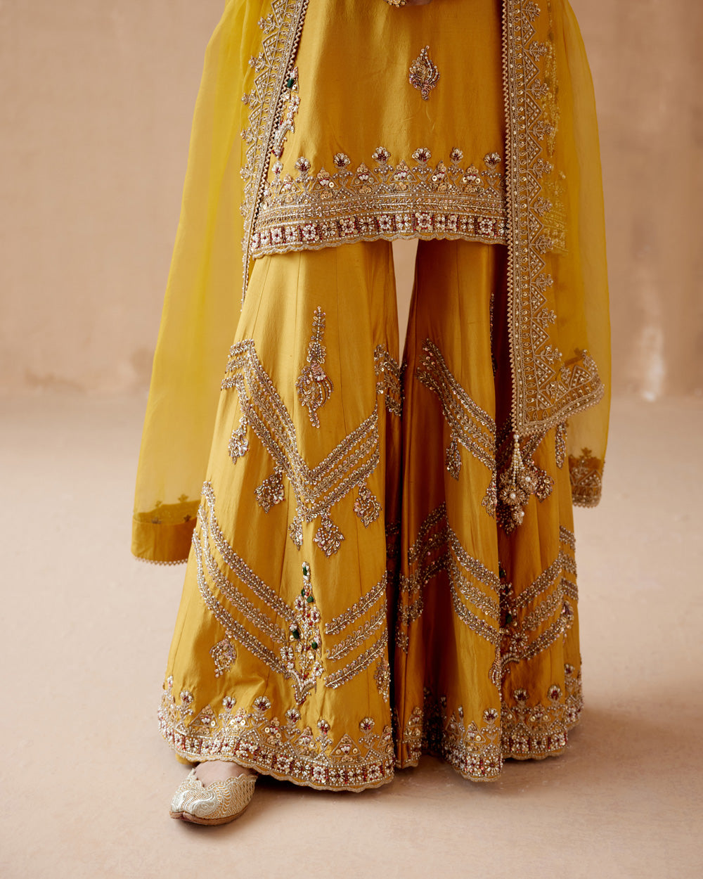 Mustard Sharara Set