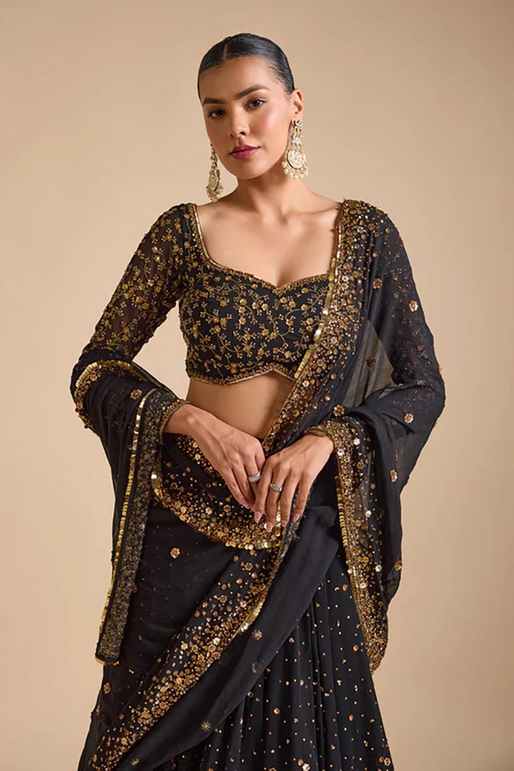 Black Mastani Lehenga Set