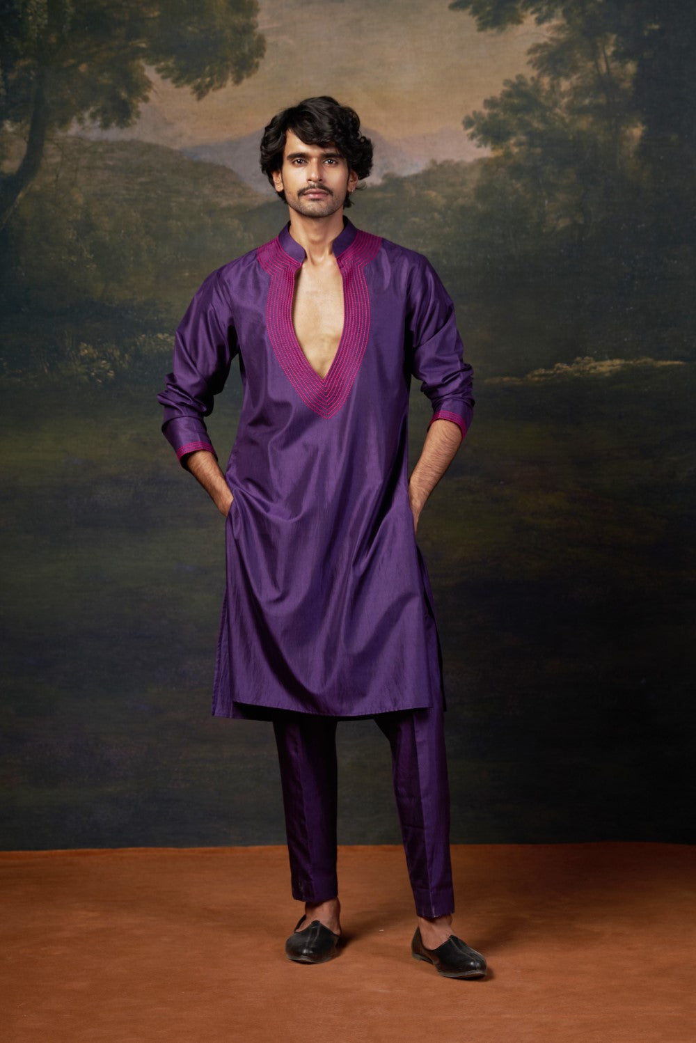 Nehru Jacket with Hand-Embroidered Kurta Set