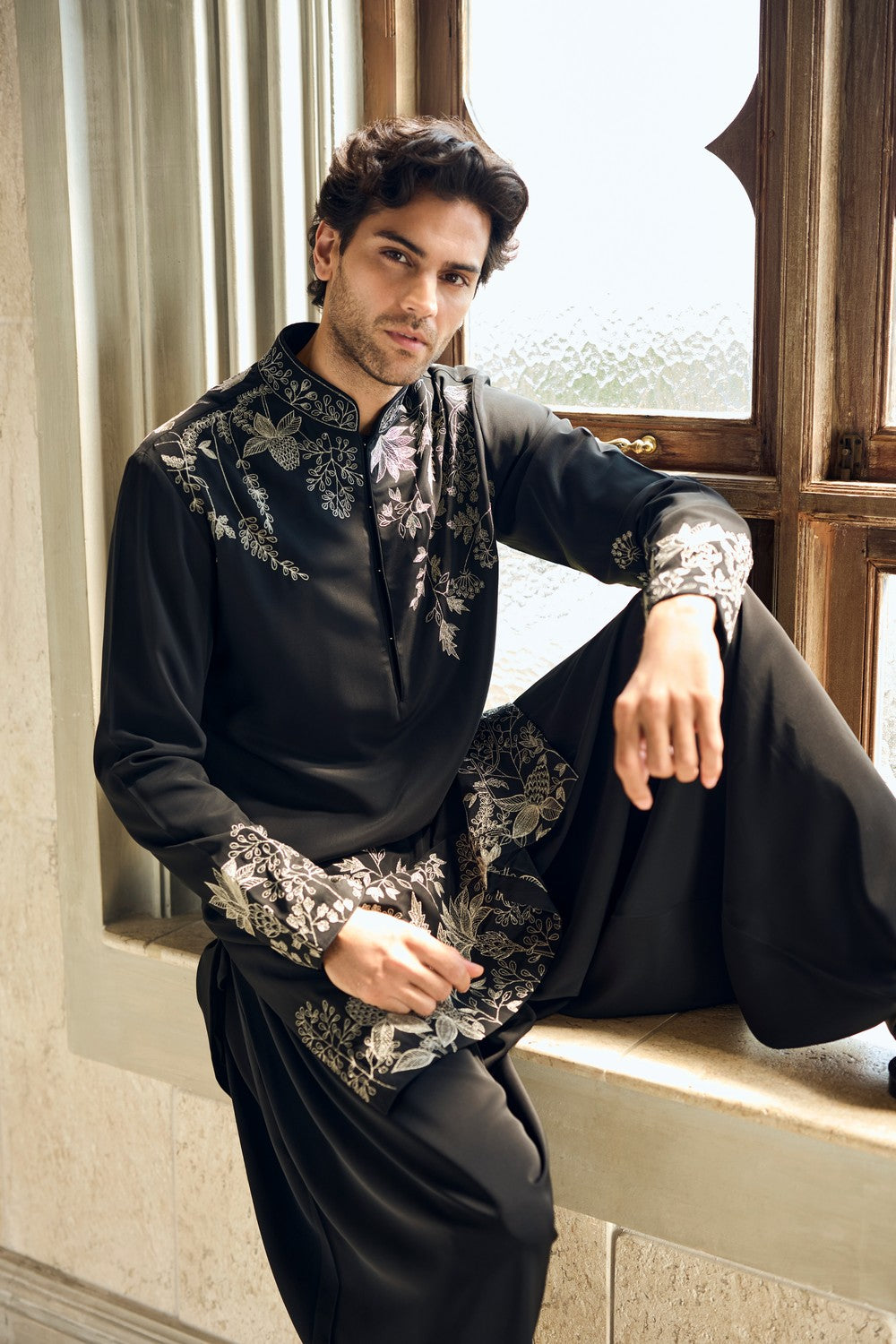 Black & Silver Kurta Set