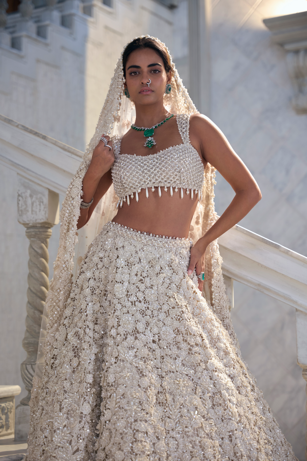Ivory Cut Work Lehenga Set