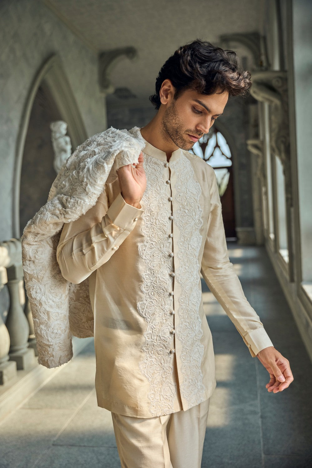 Ivory Nude Jacket Set