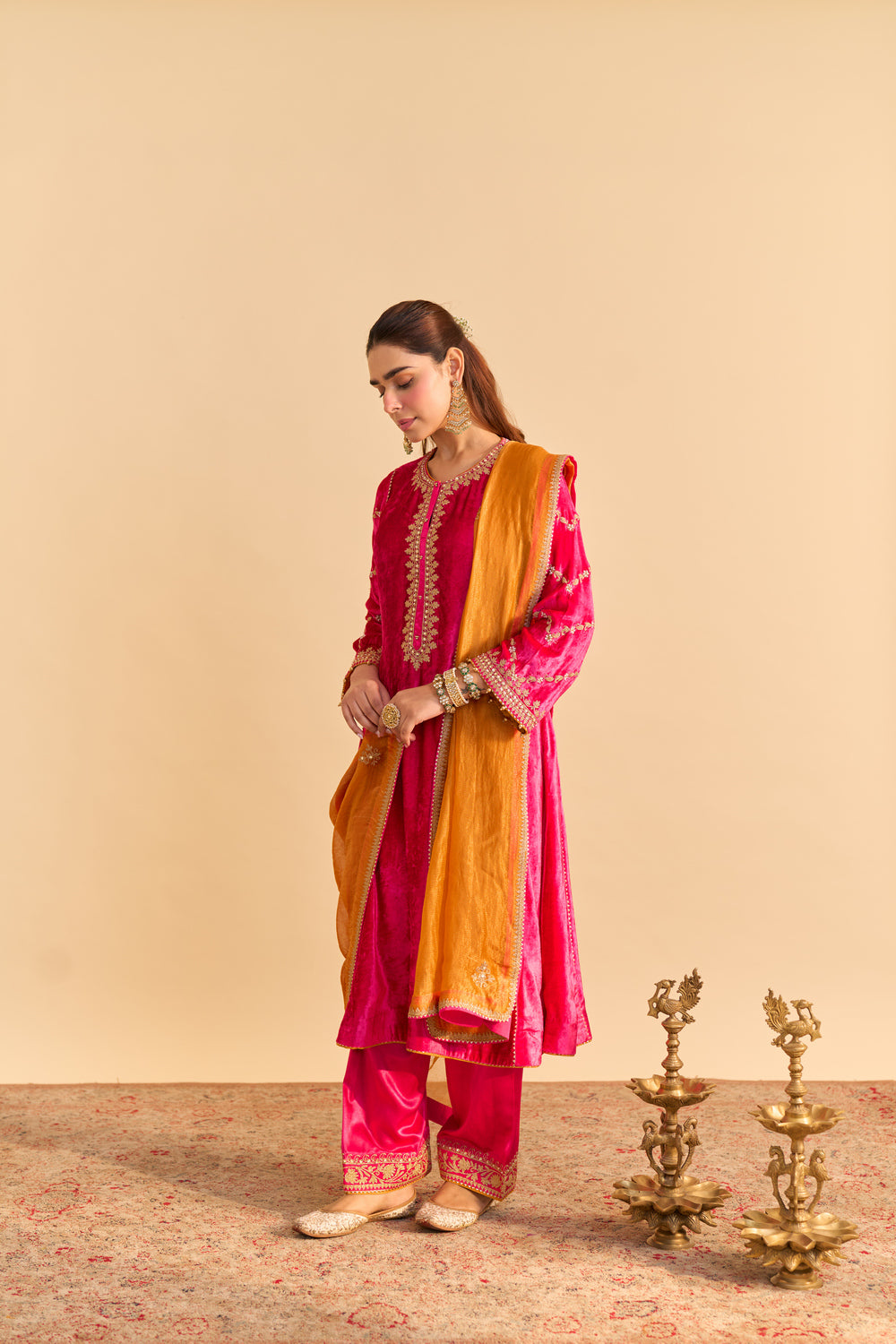 Azmiya - Hotpink Chauga with Salwar