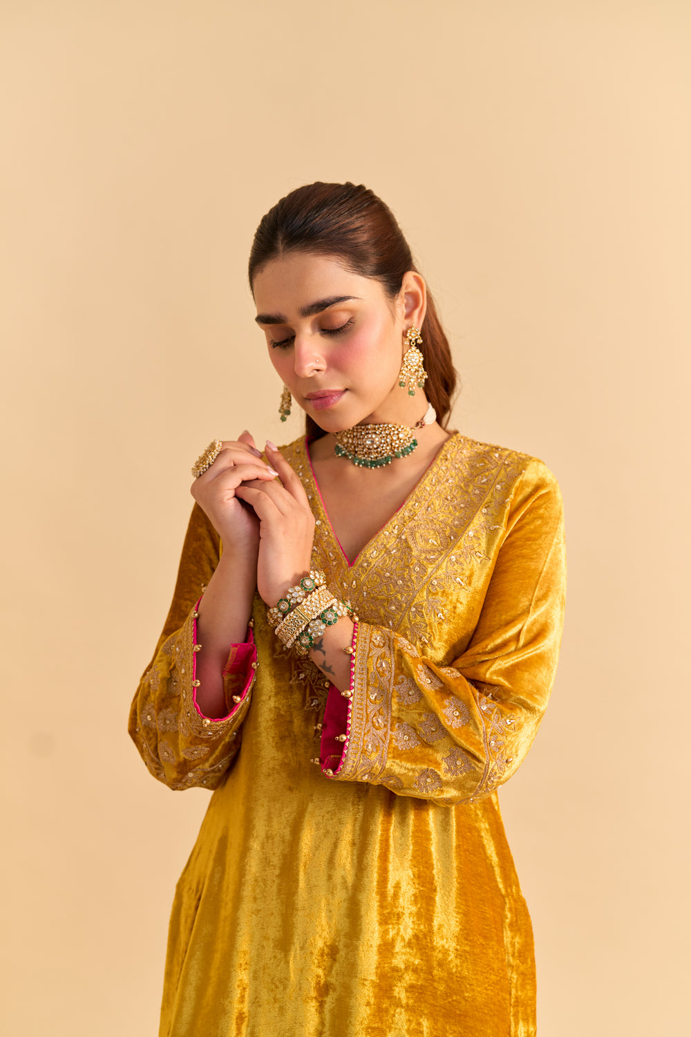Aynaz - Mustard Kurta with Salwar