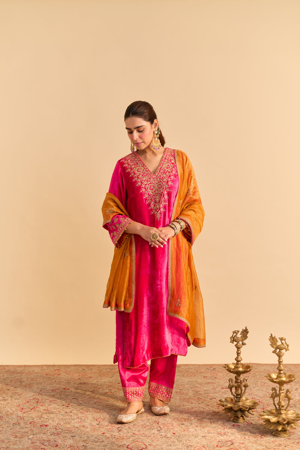 Aynaz - Hotpink Kurta with Salwar