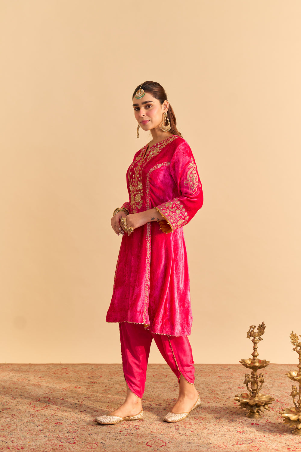 Ziara - Hotpink Kurta with Dhoti