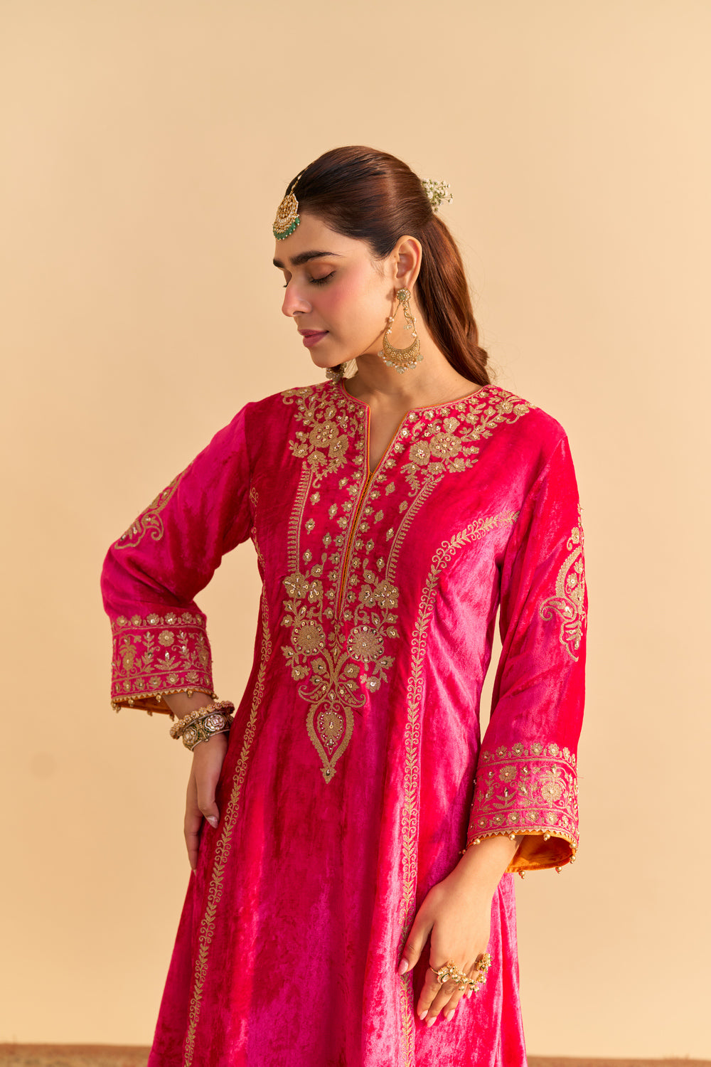 Ziara - Hotpink Kurta with Dhoti