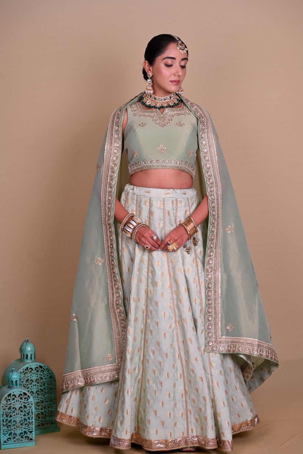 Mint Green Begum Lehenga