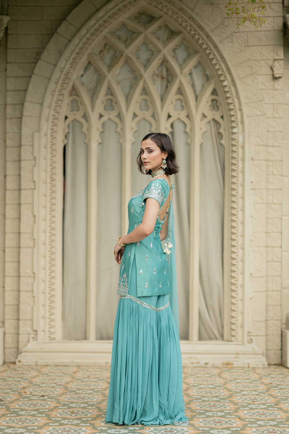 Blue Sharara Set