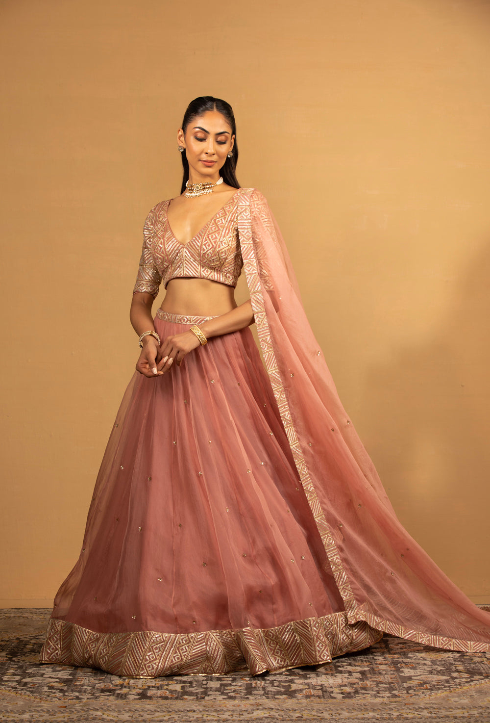 Onion Pink Lehenga Set