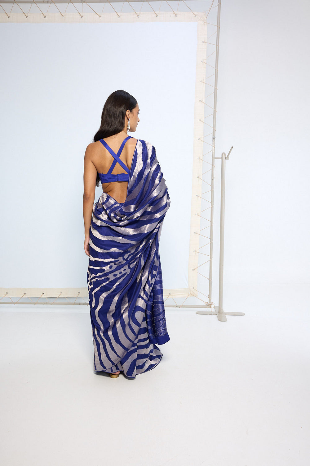 Handwoven Dark Blue Silk Saree