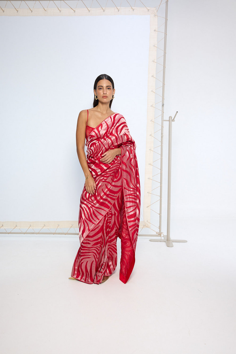 Handwoven Scarlet Silk Saree