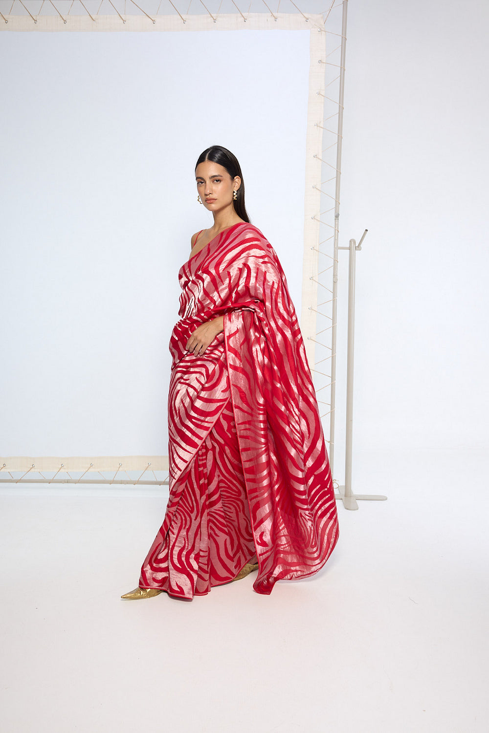 Handwoven Scarlet Silk Saree