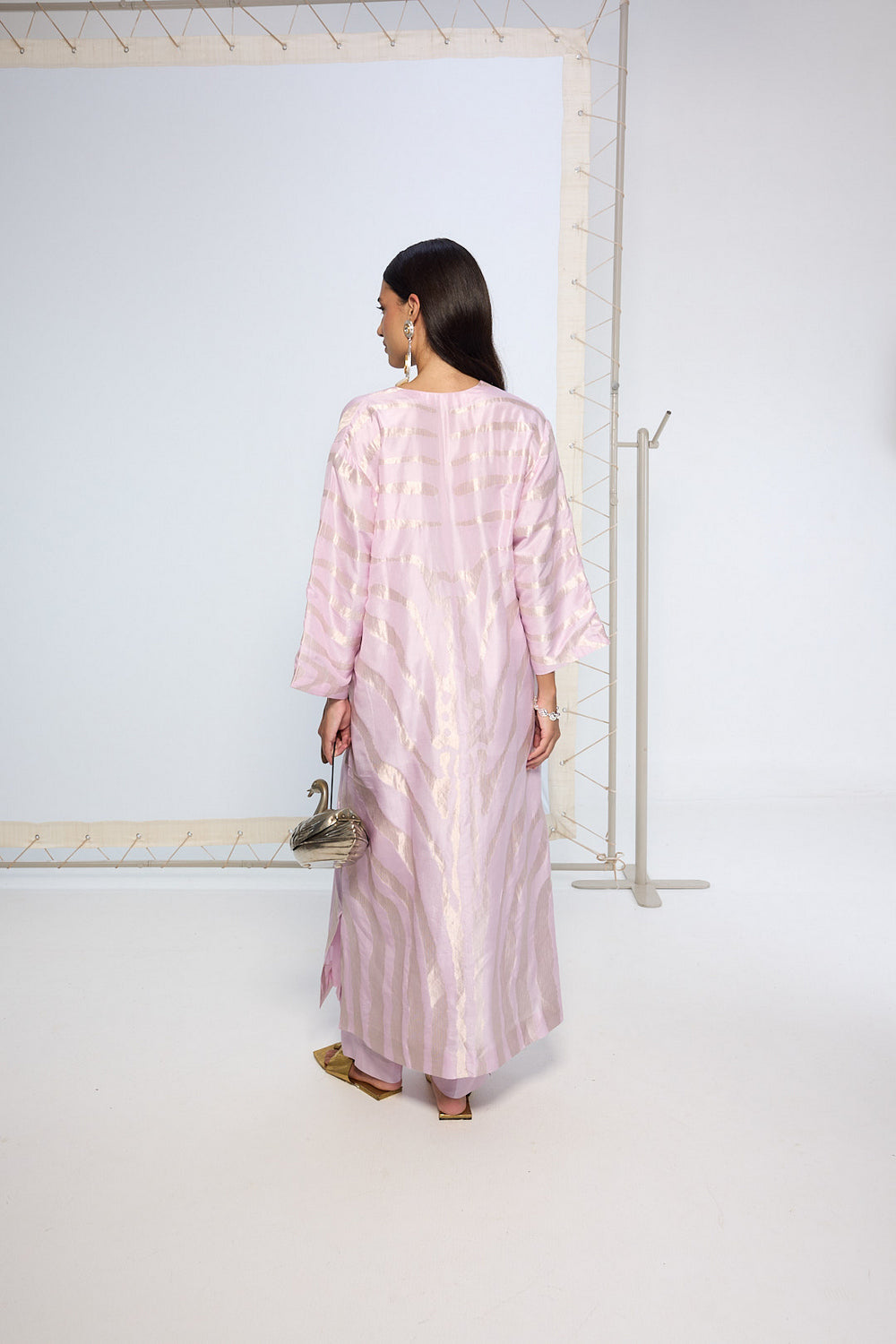 Handwoven Lavender Silk Kurta Set