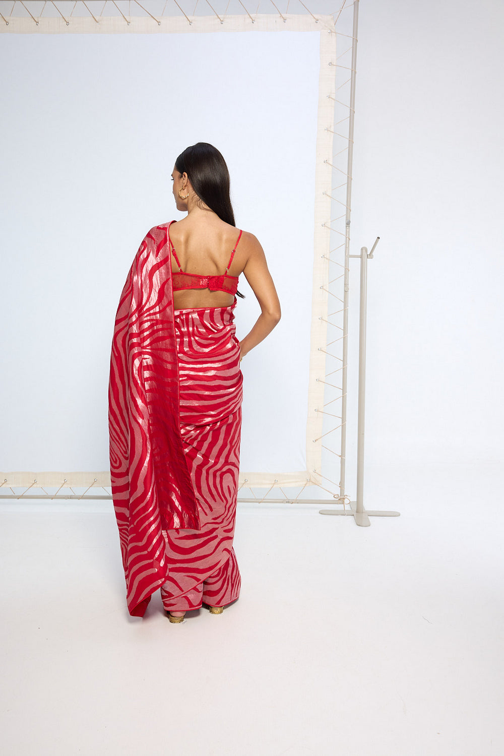 Handwoven Scarlet Silk Saree