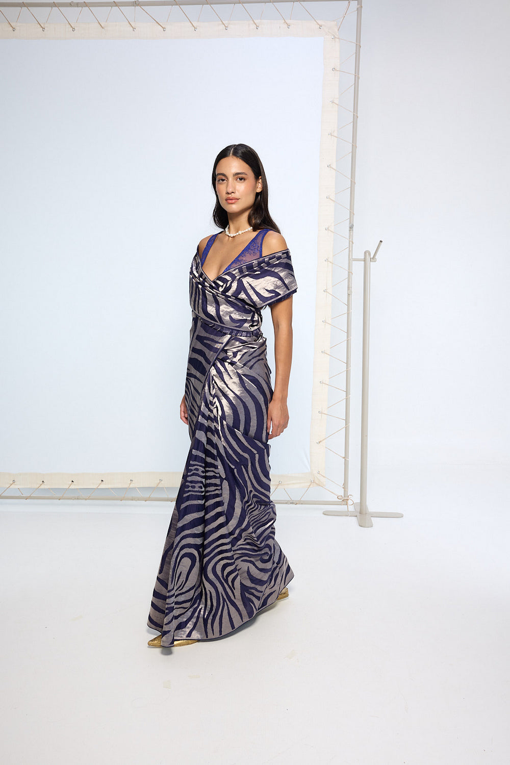 Handwoven Dark Blue Silk Saree