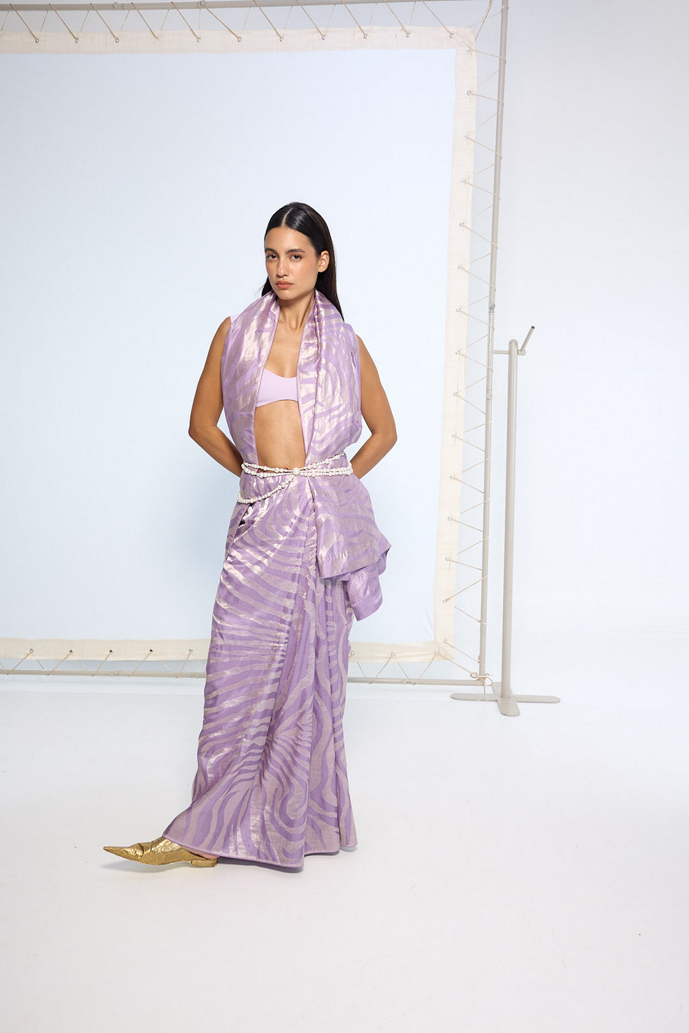 Handwoven Lavender Silk Saree