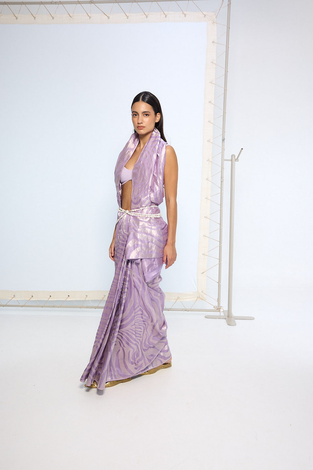 Handwoven Lavender Silk Saree