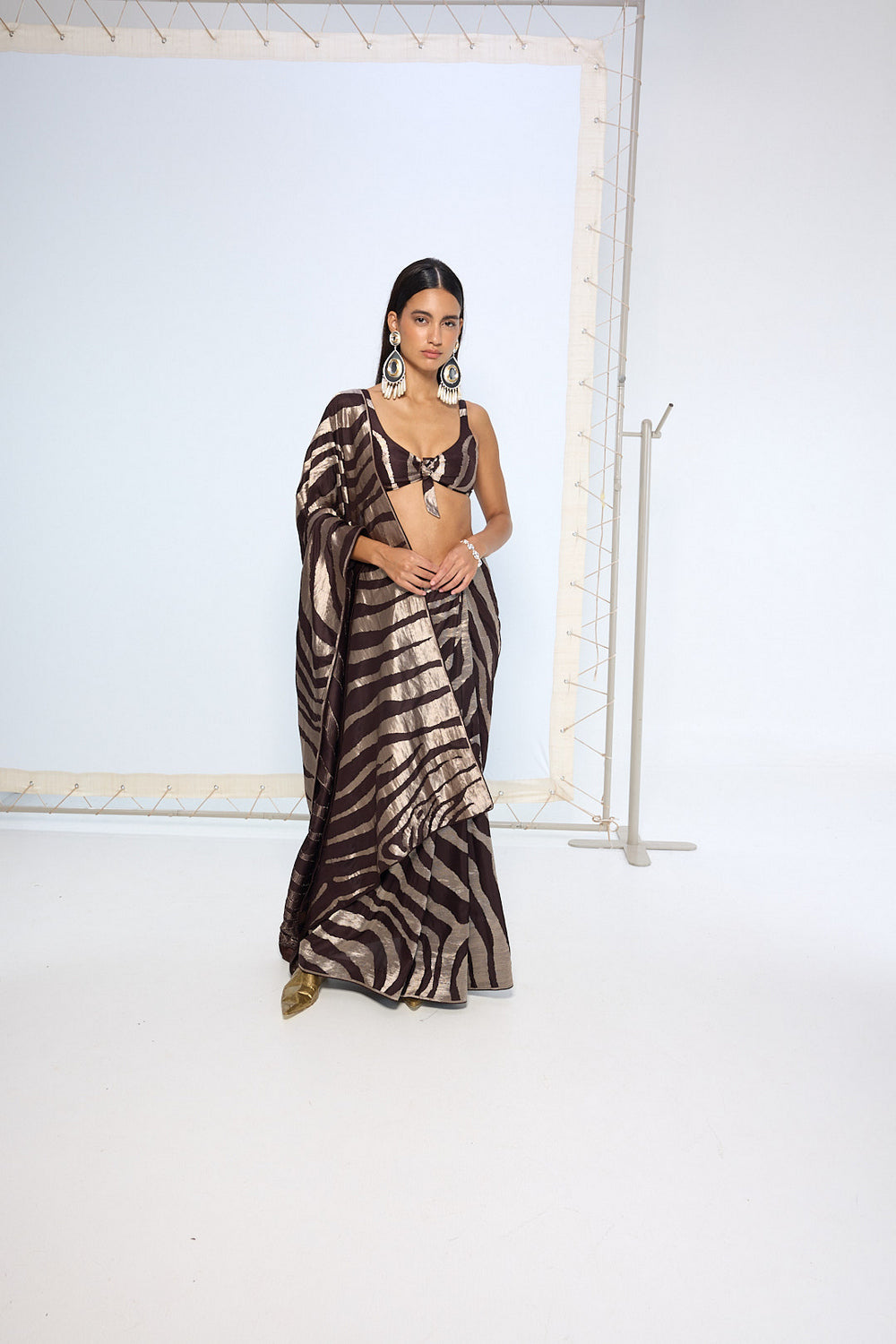Handwoven Chocolate Brown Silk Saree
