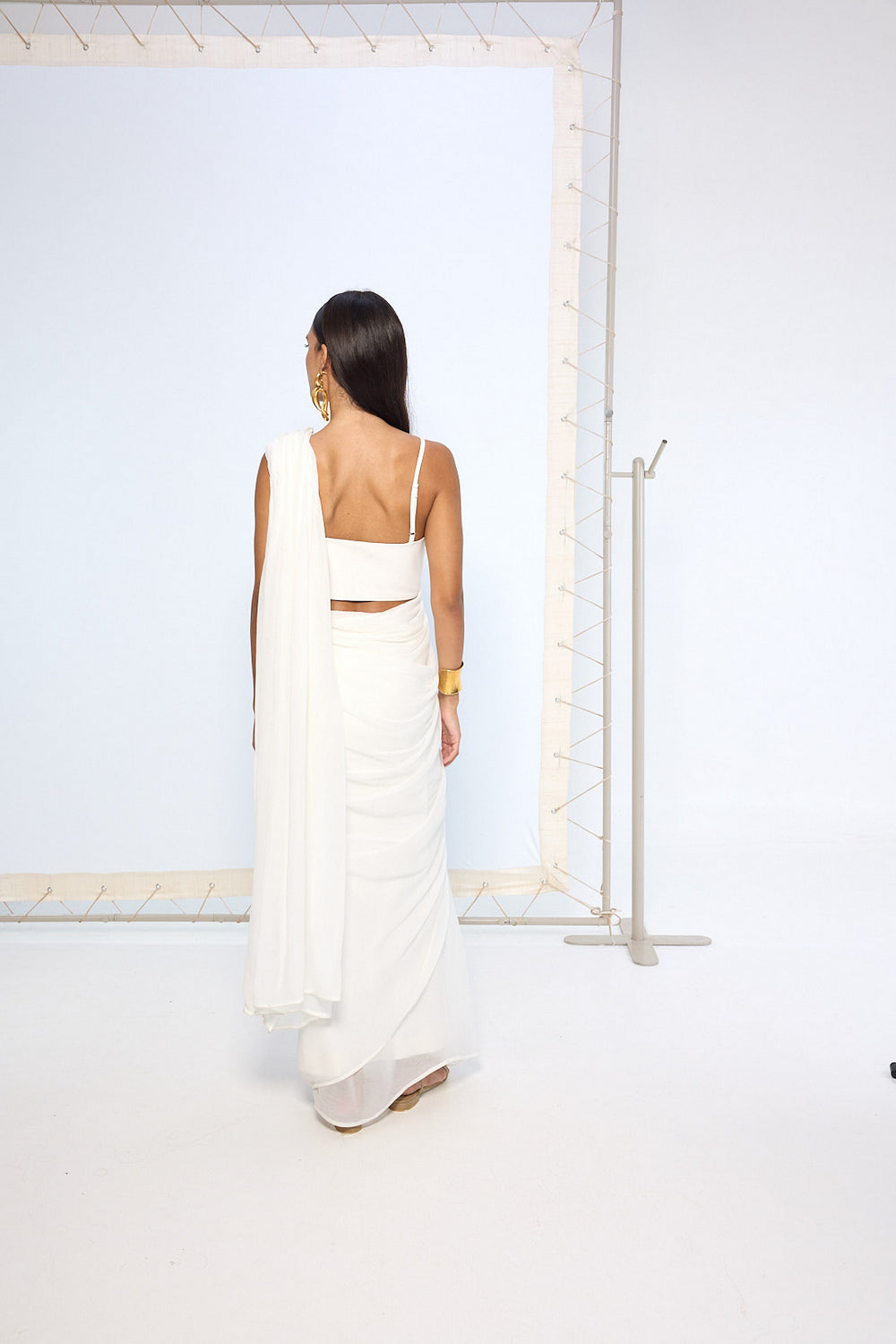 Ivory Movable Brooch Saree