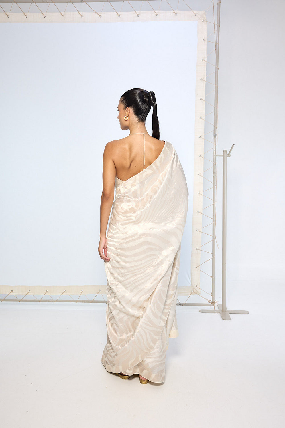 Handwoven Ivory Silk Saree