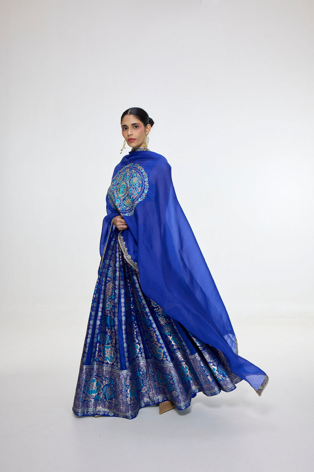 Handwoven Royal Blue Silk Shawl