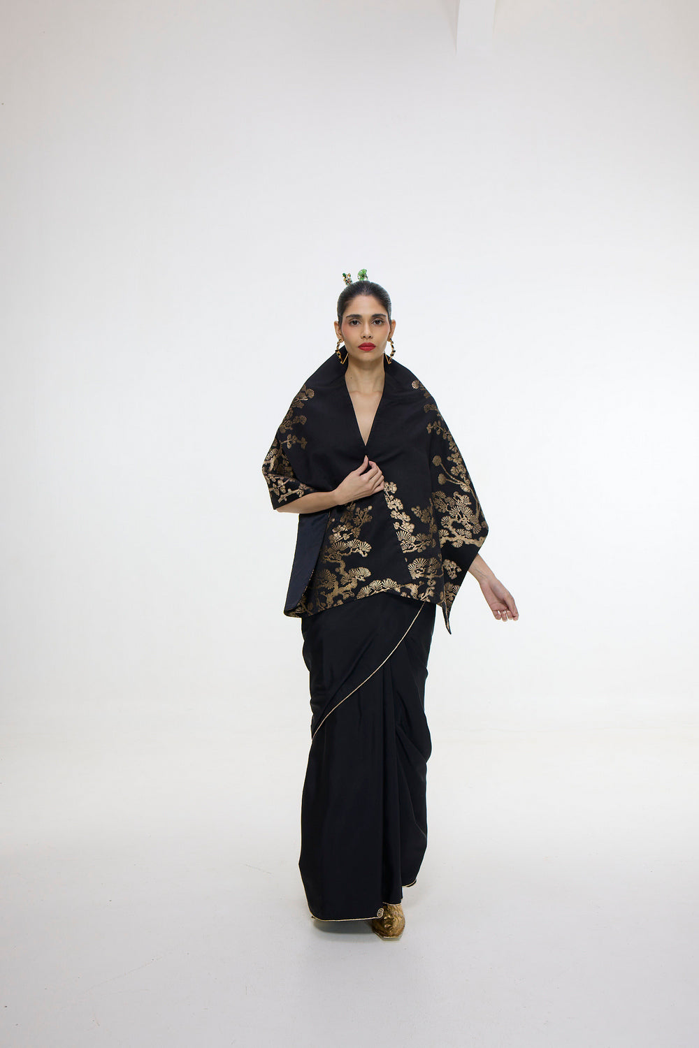 Handwoven Onyx Silk Shawl