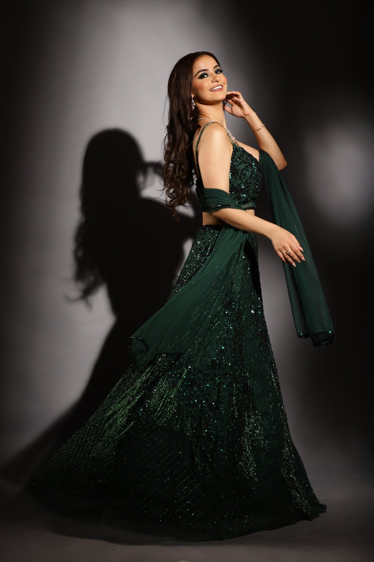 green lehenga choli