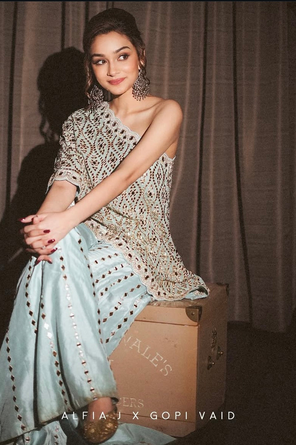 Alfia J in Joan Pant Set