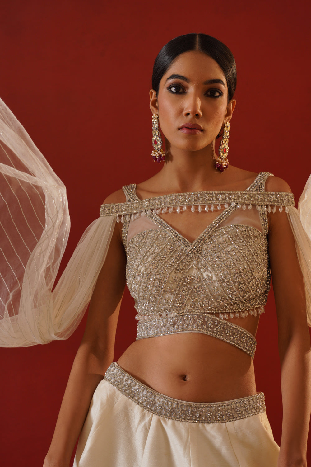 Ivory Dupion Silk Lehenga
Choli Set