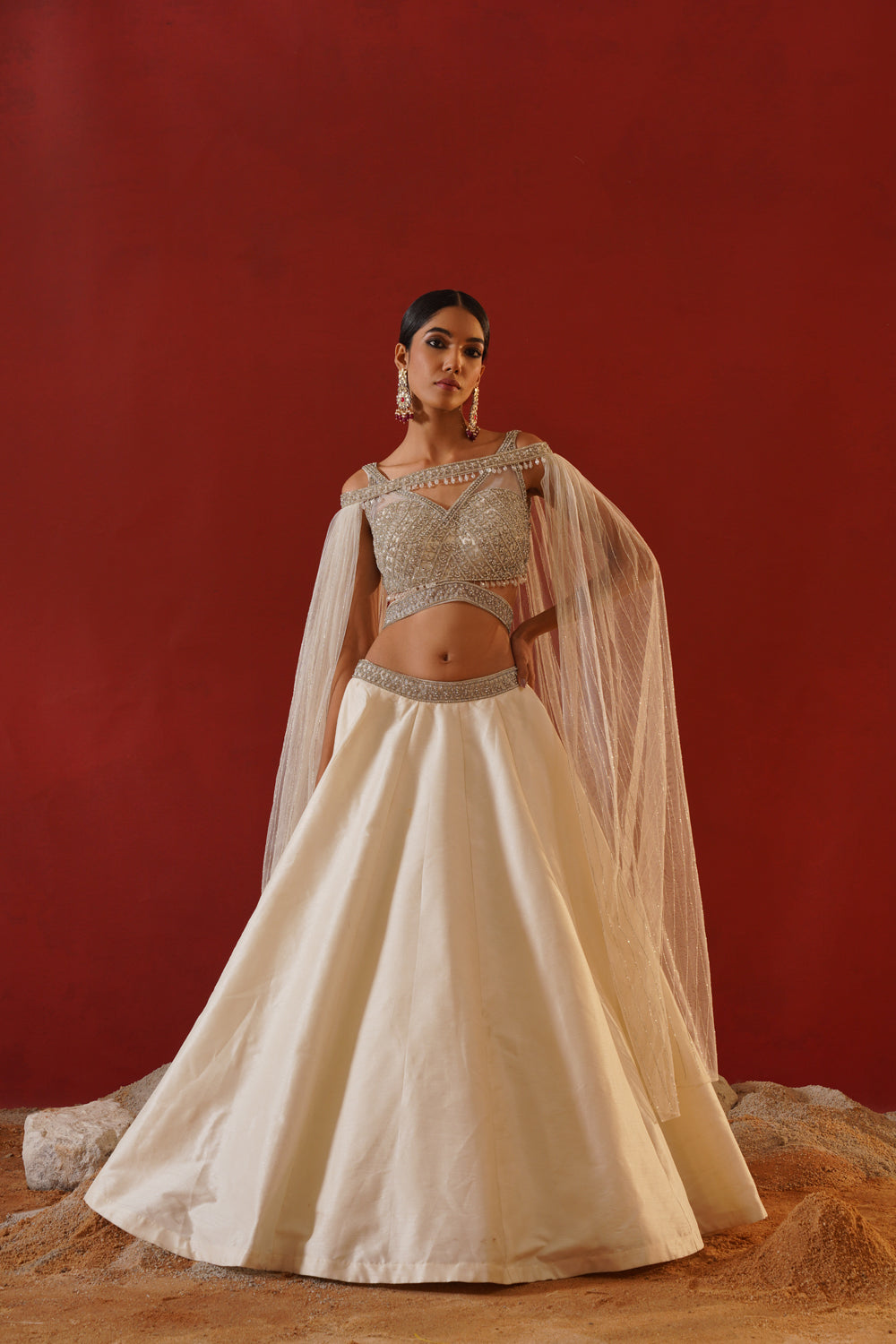 Ivory Dupion Silk Lehenga
Choli Set