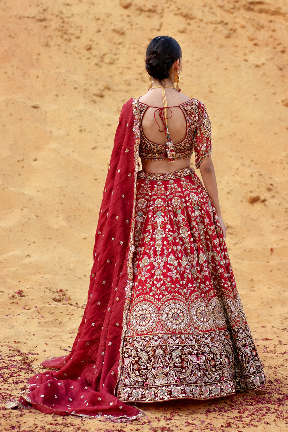 Maroon Zardozi Embroidered Lehenga Set