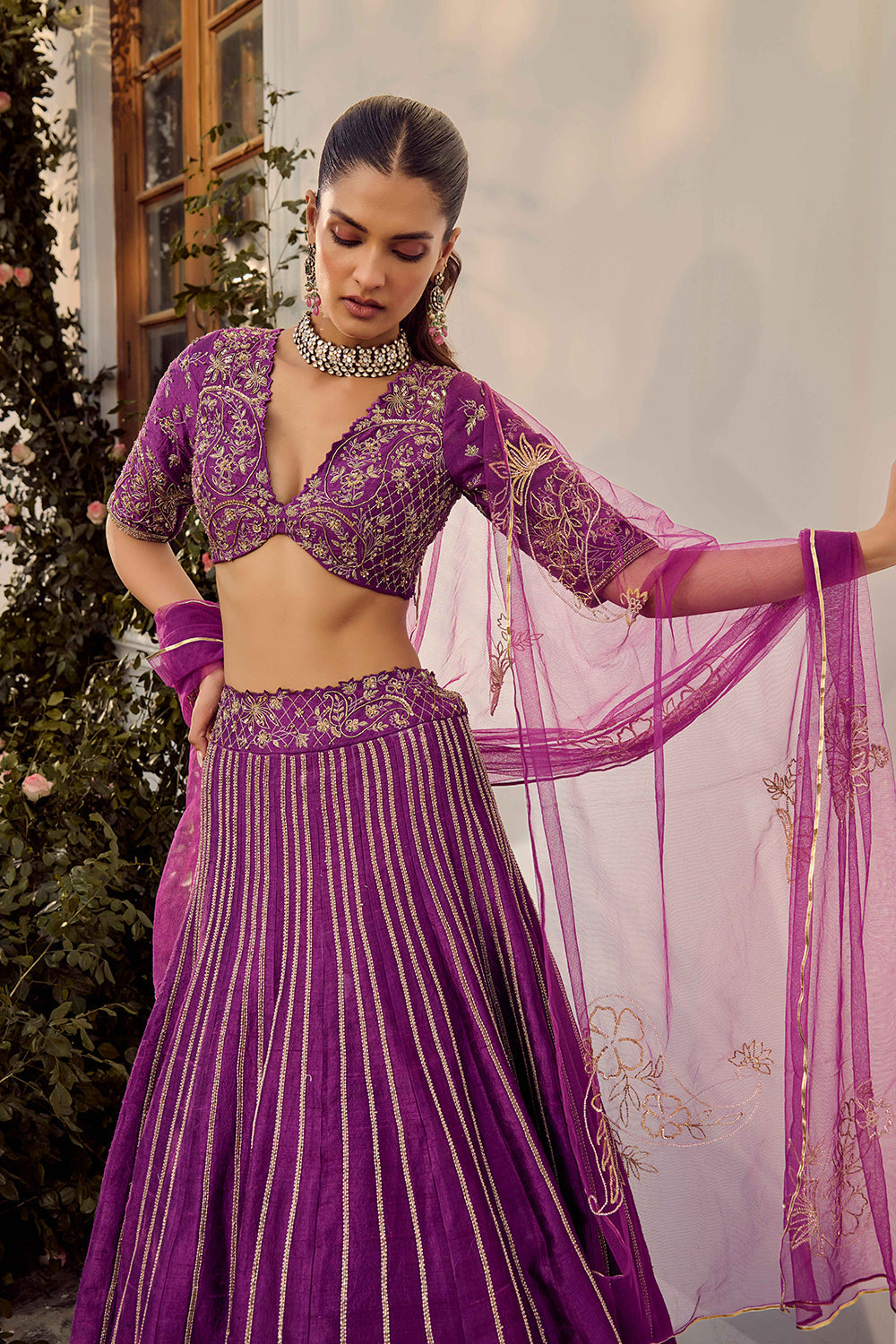 Soft Mulberry Lehenga Set