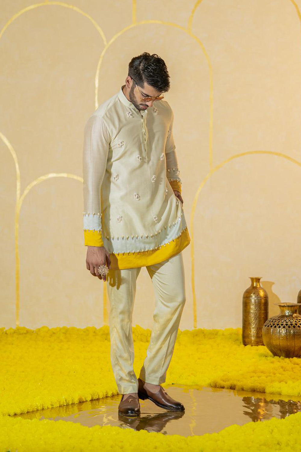 Dori Color block Short Kurta Set
