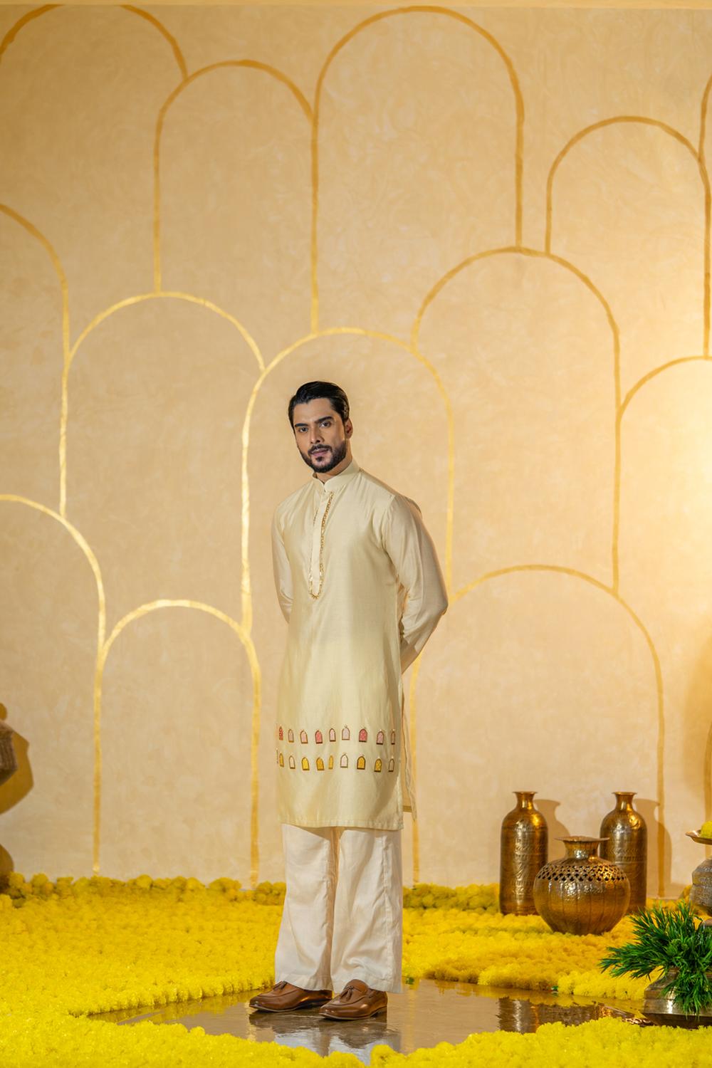 Multicolor Khidki Long Kurta Set