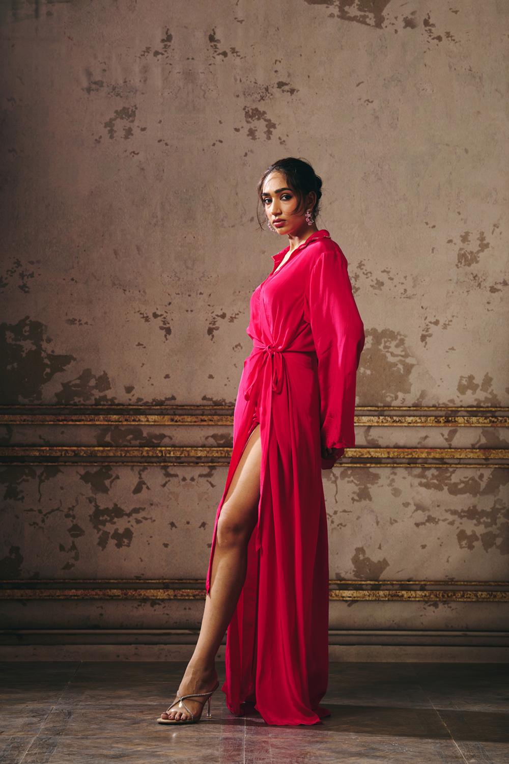 Hot Pink Shirt Dress