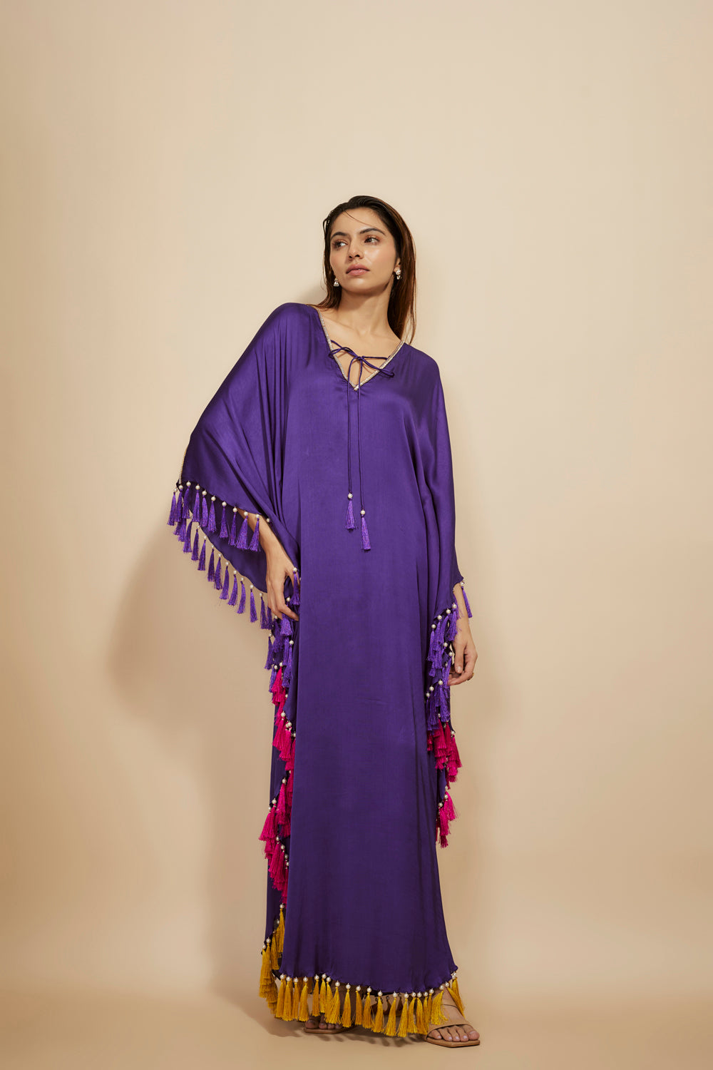 Purple Embroidered Kaftan