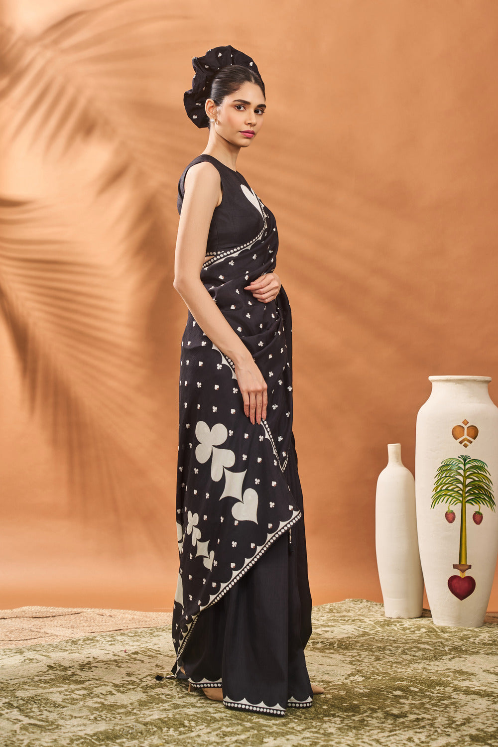 BLACK ALL FOURS SAREE