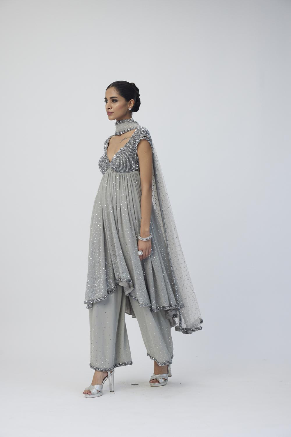 Crystal Grey Kurta Set