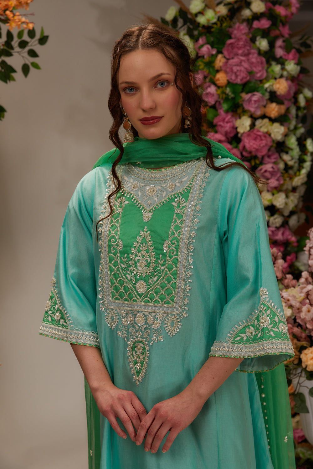 Aqua Kurta Set