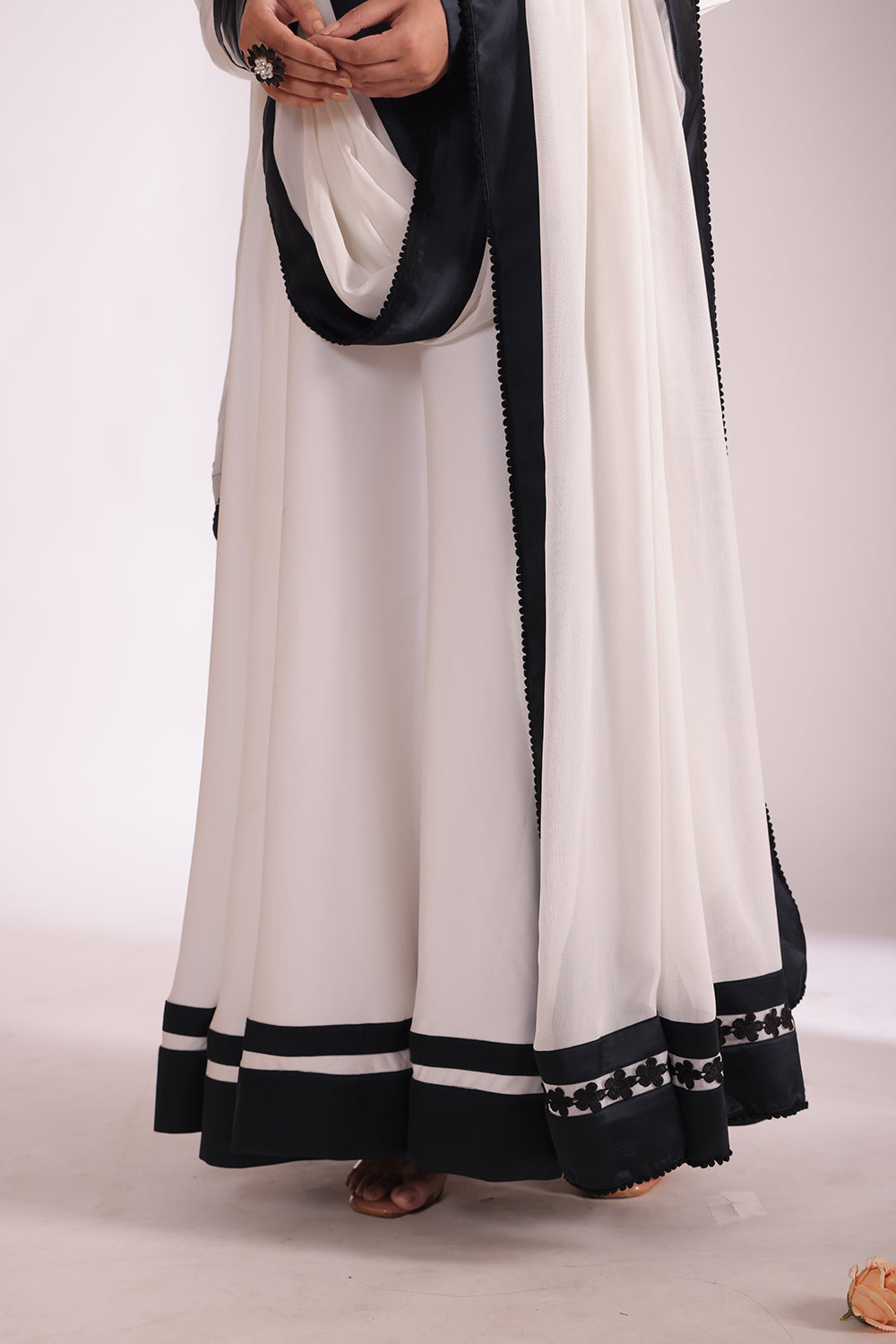 Jhalak White Anarkali with Chooridar and Dupatta- set of 3