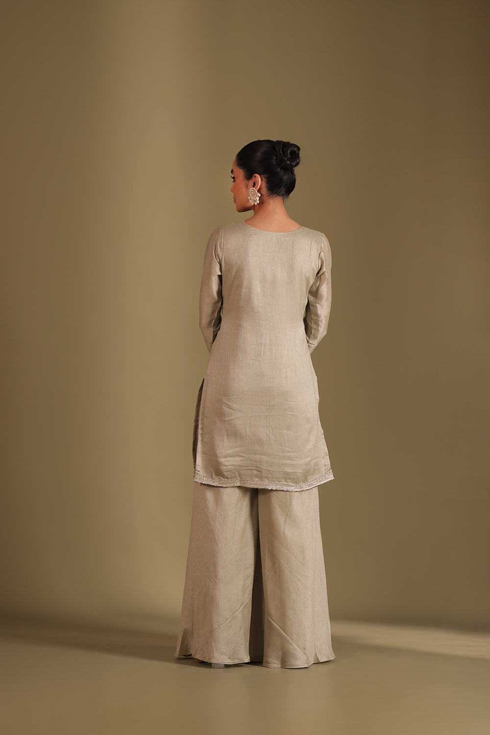 Jhalak Sage Kurta with Sharara and Dupatta- set of 3