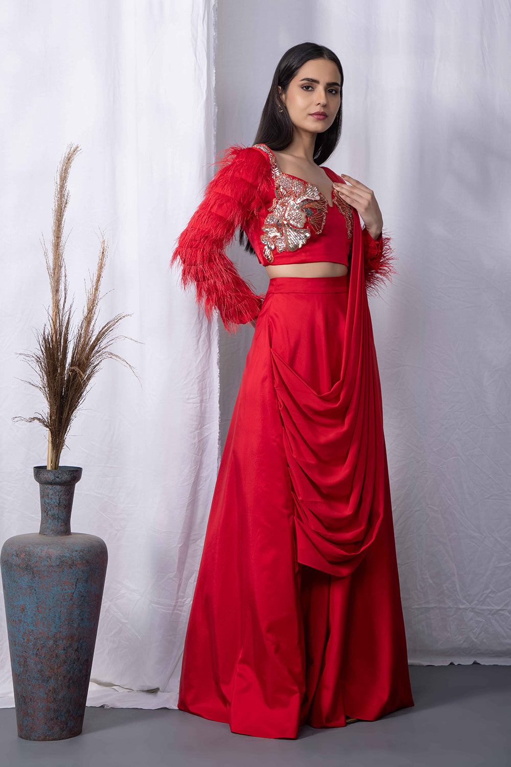 Alsouk Bralet Drape saree