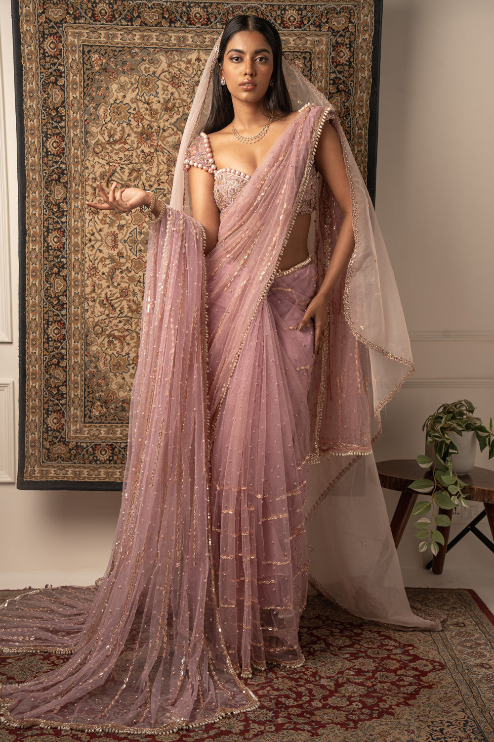 Lilac Saree