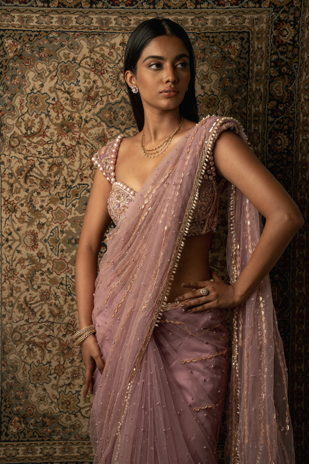 Lilac Saree
